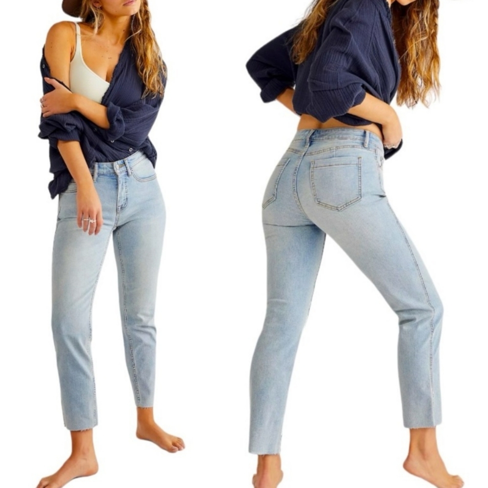 Free People Light Blue High Rise Jeans